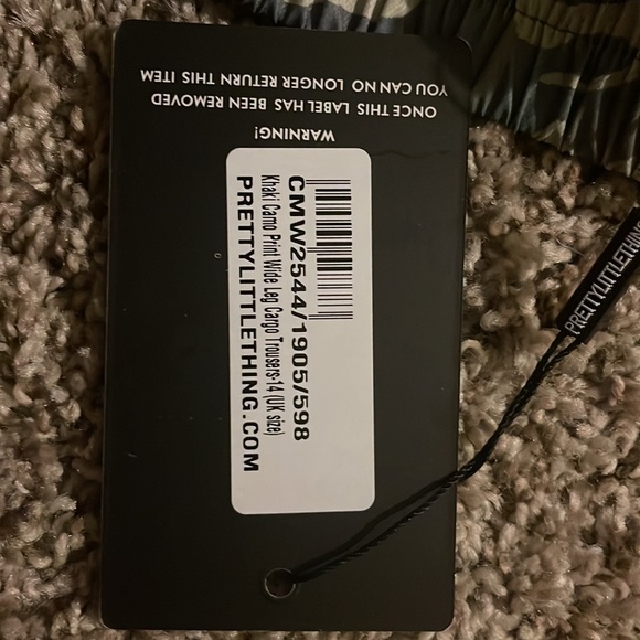 Khaki Camo Print Wide Leg Cargo Pants - Picture 4 of 4